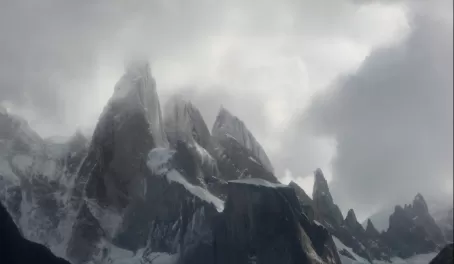 Cerro Torre almost out of the clouds