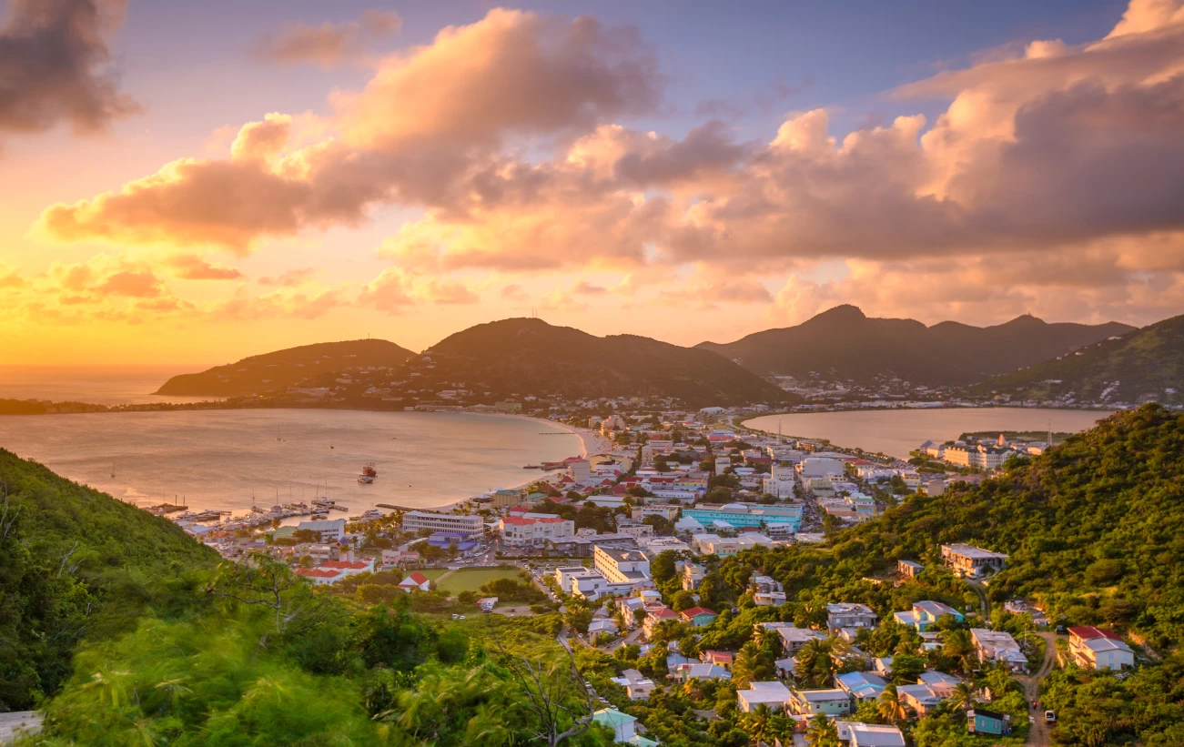 Sunset over Philipsburg