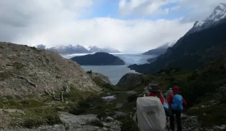 HIking across the dramatic Chilean landscape