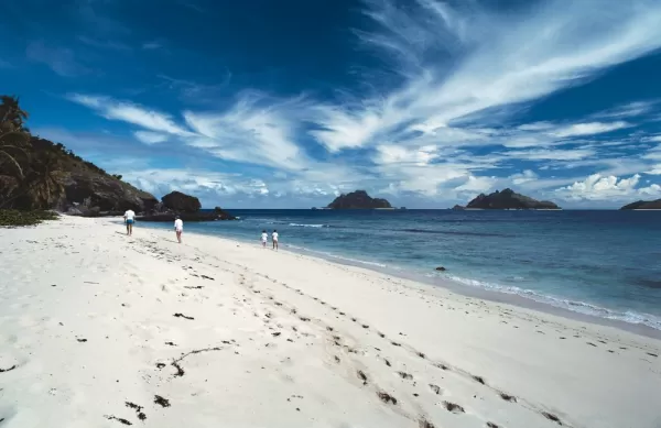 Stroll along perfect white sand beaches as you explore the islands of the South Pacific