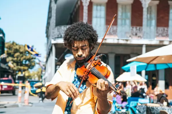 Music in the streets of New Orleans' French Quarter