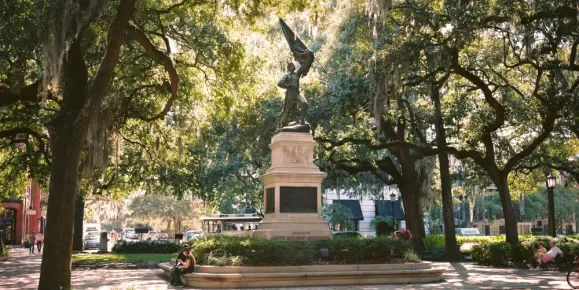 Relax in the sunny squares of historic Savannah