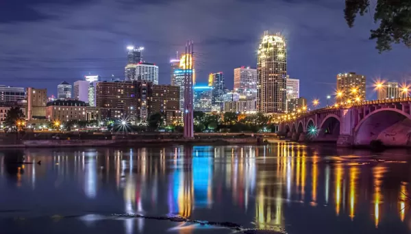Minneapolis city lights at night