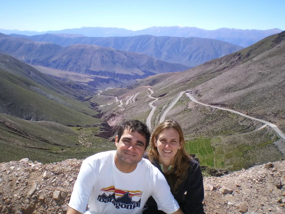 Pancho and Dani with the Lipan Slope behind