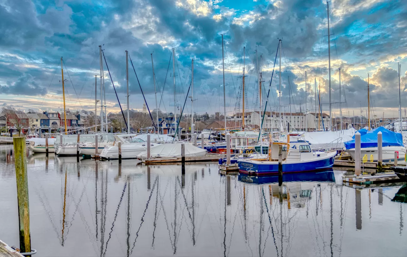 Tranquil moment in a harbor in Maine