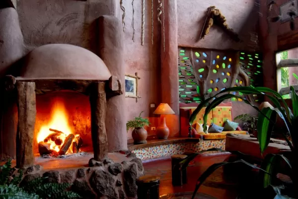 Relax by the fireplace