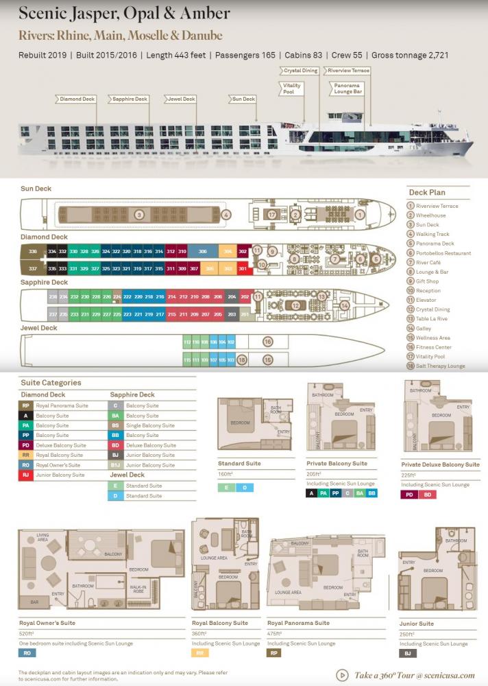 scenic river cruise boat layout