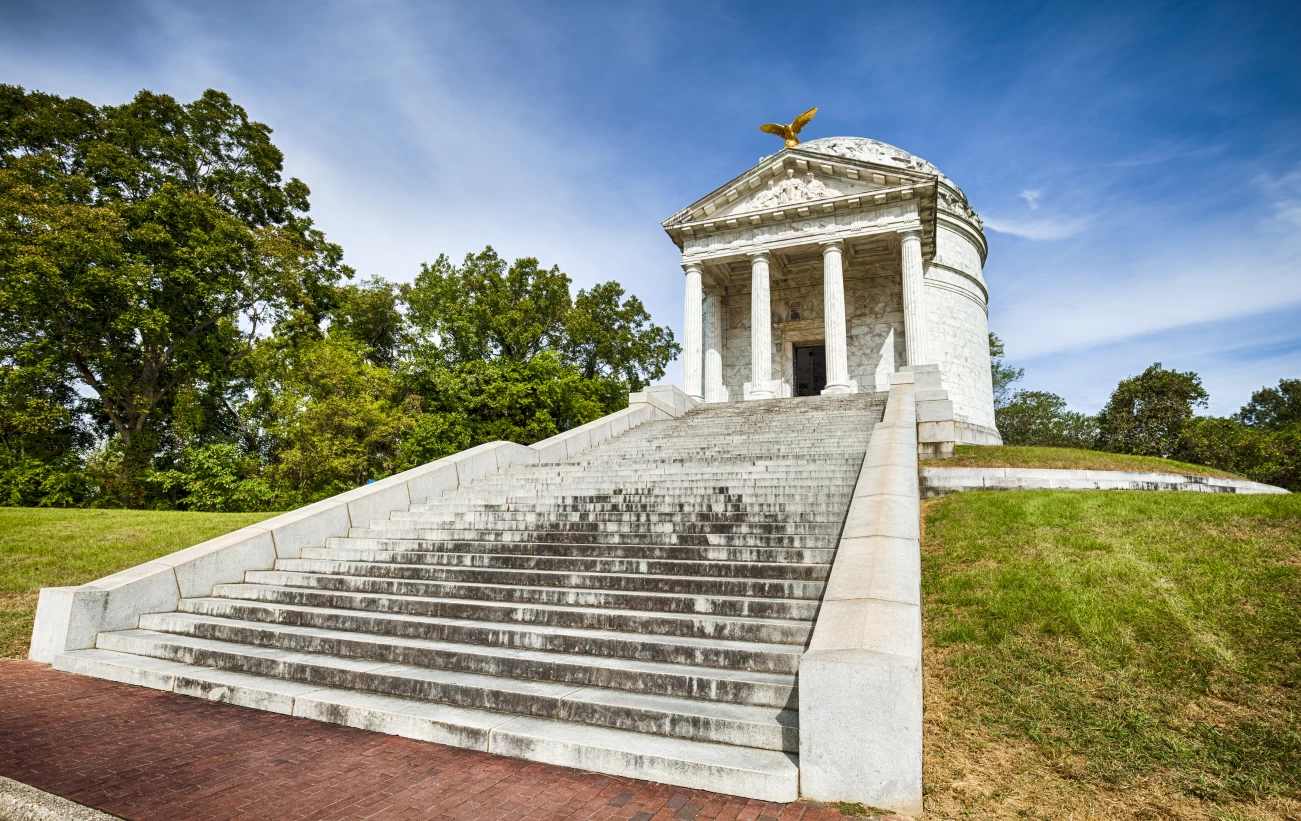 View monuments from the Civil War in Mississippi