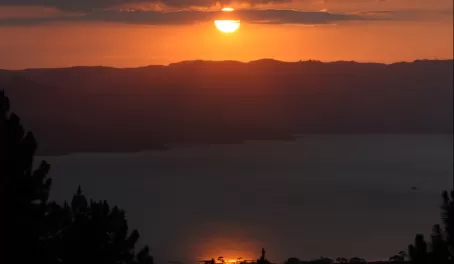 Beautiful sunset over Lake Arenal