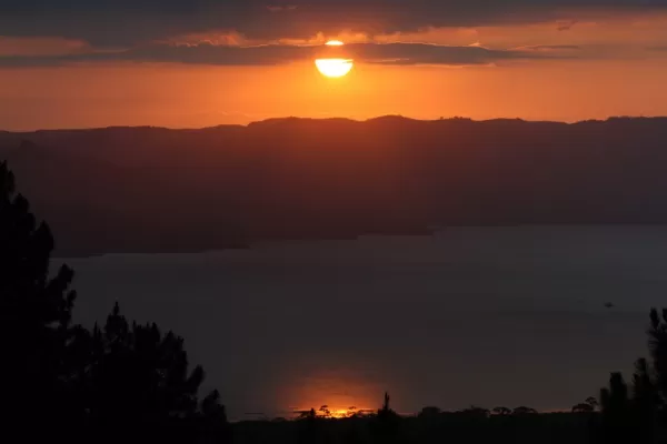 Beautiful sunset over Lake Arenal
