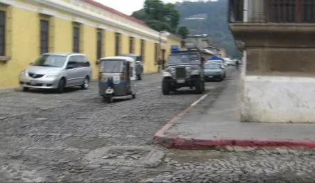 Cobblestone streets in Antigua