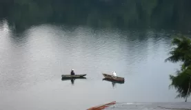 Fisherman on the lake