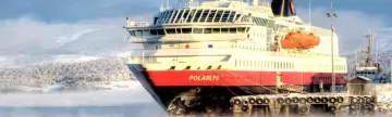 MS Polarlys a beautiful winter day in Kirkenes