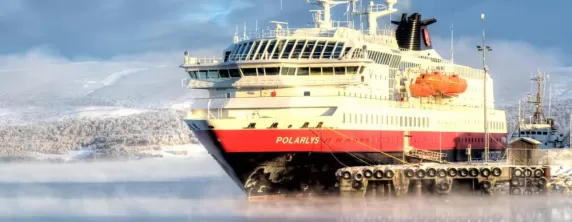 MS Polarlys a beautiful winter day in Kirkenes