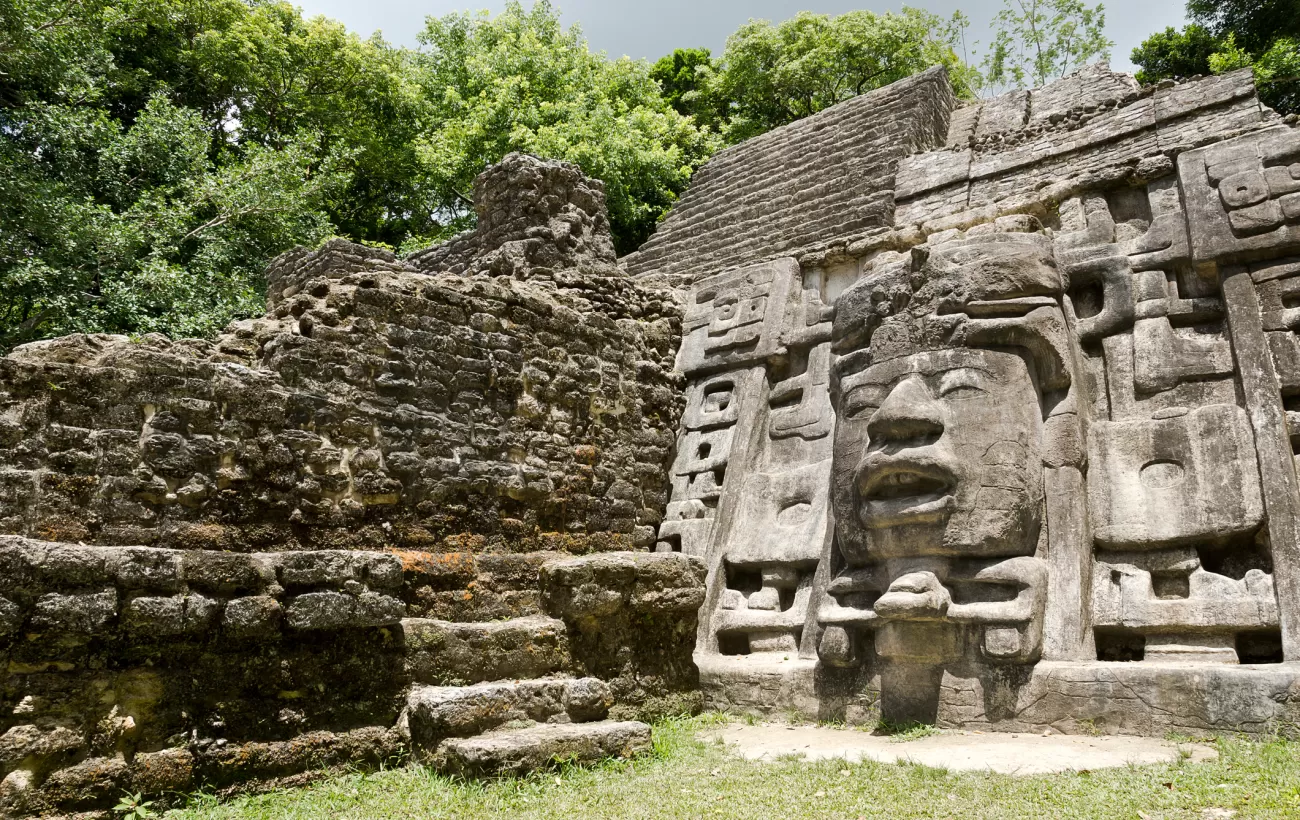 Ancient Mayan Mask temple in the jungles of Belize