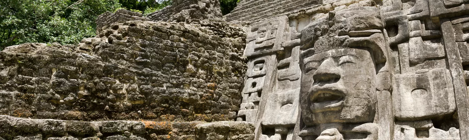 Ancient Mayan Mask temple in the jungles of Belize