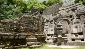 Ancient Mayan Mask temple in the jungles of Belize