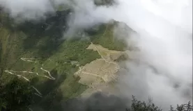 Looking down on Machu Picchu