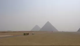 The majestic Pyramids in the distance