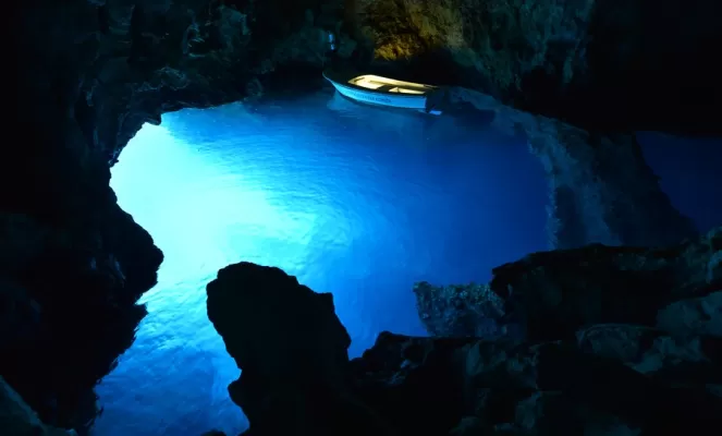 The Blue Grotto or Blue Cave
