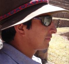 Our guide Marco with Moray rings reflections