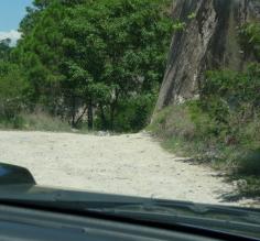 To a nicely graded dirt road