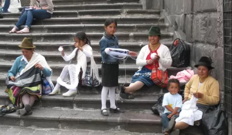 A local family weaving in Quito