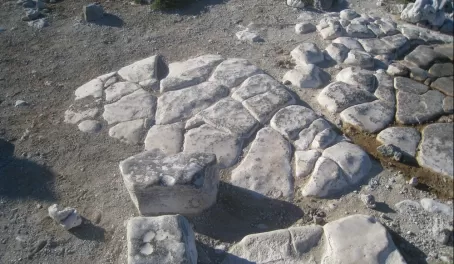 Bird guano baked onto rocks, it looked like marble, Santiago