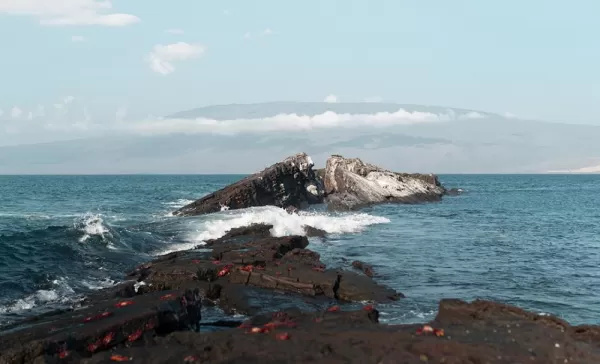 Sea and stone formations in Galapagos