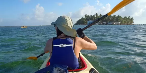 Sea Kayaking at Tobacco Caye Belize Barrier Reef