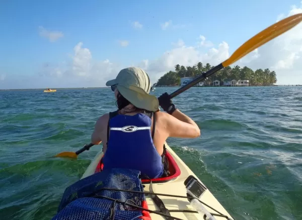 Sea Kayaking at Tobacco Caye Belize Barrier Reef