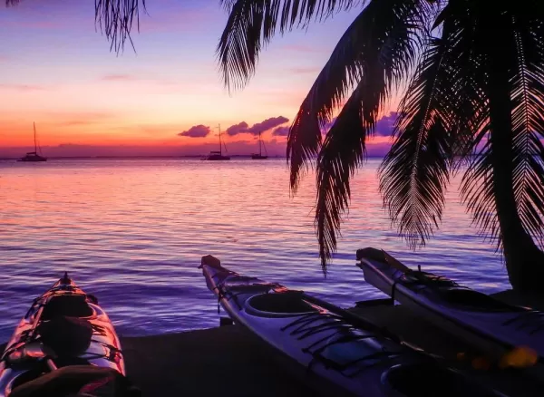 Sunset at Belize Barrier Reef