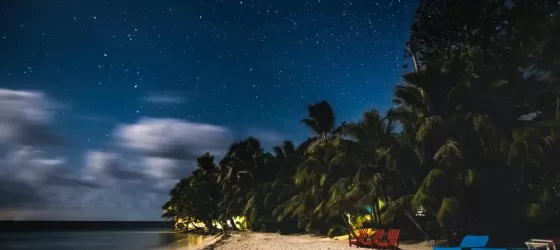 Beautiful View of Ranguana Caye at night