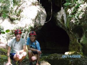 Marissa and her mom getting ready to enter the ATM cave in Belize