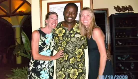 Mom, "King" and Me enjoying a drink at Hamanasi
