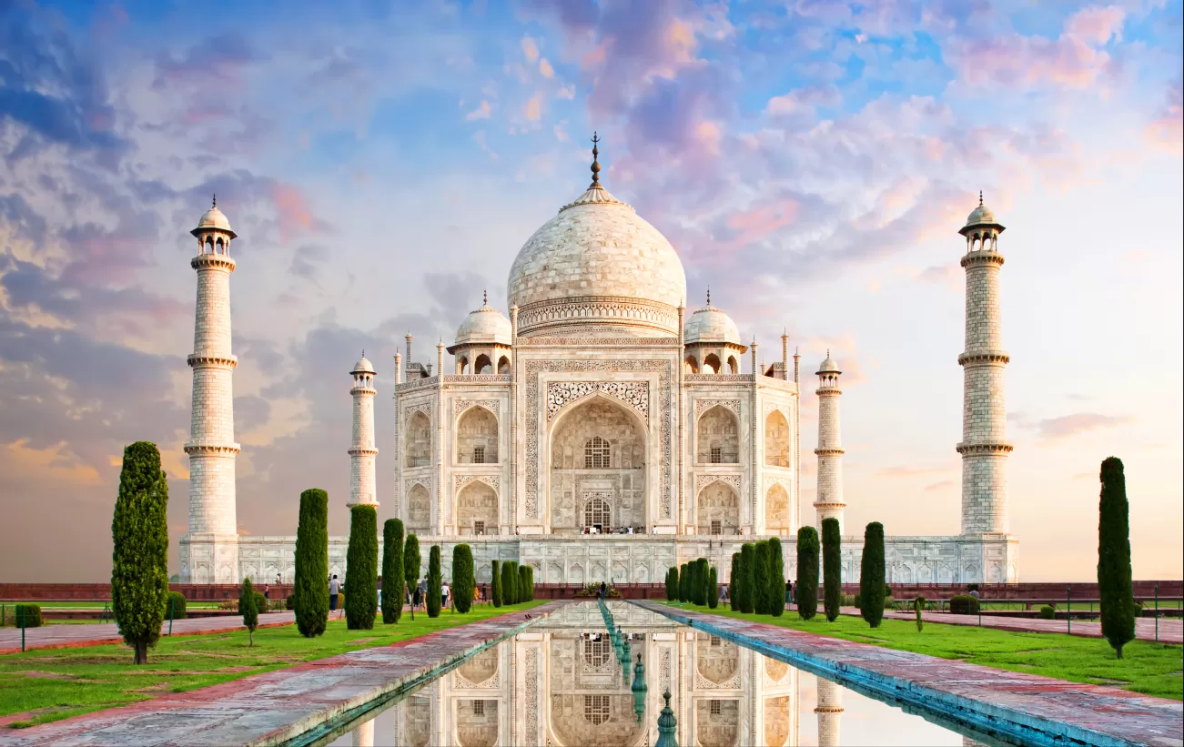 Taj Mahal in sunset light, Agra, India