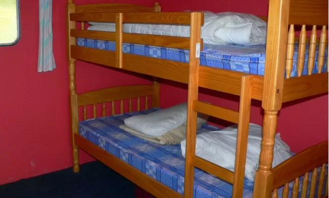 Cabin has 2 rooms with 2 sets bunkbeds in each