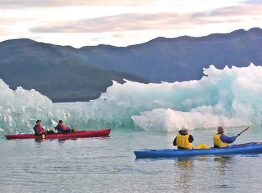 Kayaking with icebergs