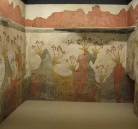Frescoes in museum (recovered from Akrotiri)