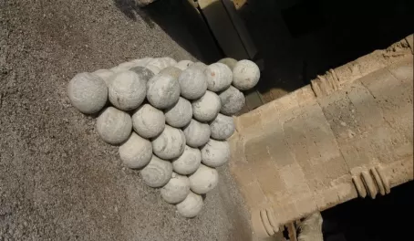 Ancient canon balls from medieval Rhodes