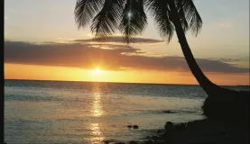 Sunset on the beach in Belize