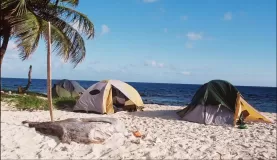 Camping on the beach!