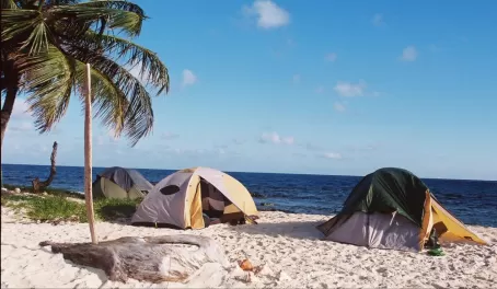 Camping on the beach!
