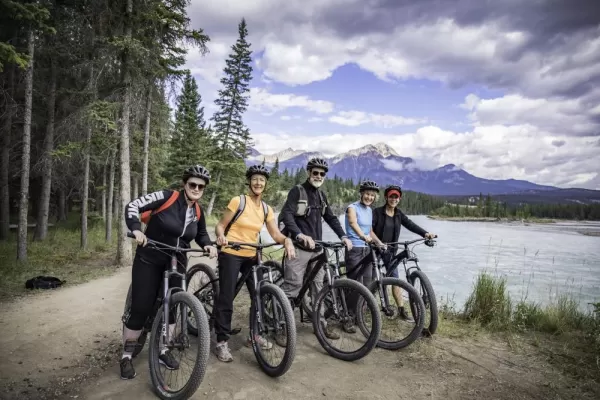 Cycling Athabasca River, Jasper