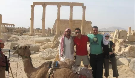 Hanging out with the camel driver