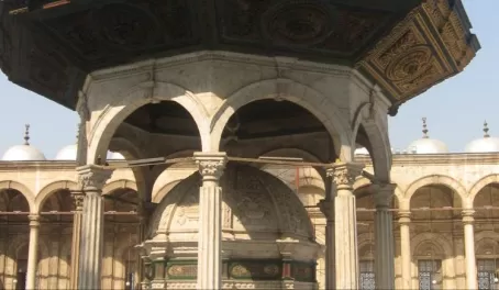 The interior of the Cairo mosque.