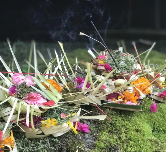 Offerings at a Balinese temple
