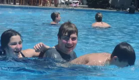 Playing in the pool in Puerto Vallarta