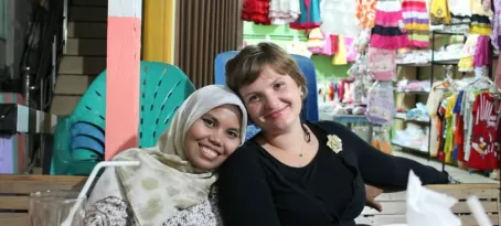 Salmi and I, dinner in Aceh.