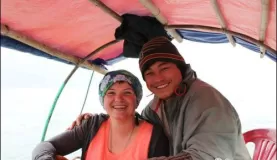 Best smiles ever! Our captain taking us to our island refuge in Cat Ba, Vietnam
